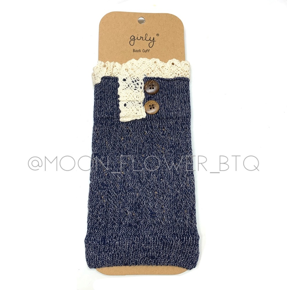 🔴SALE 3/$20🔴 Blue Lace Trim Boot Topper Boot Cuff - Picture 2 of 6
